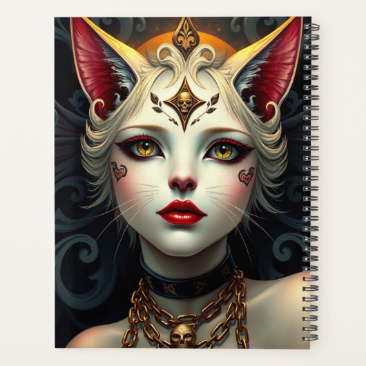 Schönes Cat Fairy-Portrait Planer (Rückseite)