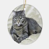 Schönes Cat Lay Keramik Ornament (Links)