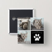 Schönes Cat Memorial Custom Pet Foto Keepake Button (Vorne & Hinten)