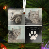 Schönes Cat Memorial Custom Pet Foto Weihnachten Ornament Aus Glas