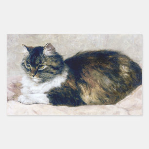 Schönes Cat Vintag Art Henriette Ronner Kniff Rechteckiger Aufkleber