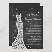 Schönes Chalkboard Winter Brautparty einladen Einladung (Vorne/Hinten)