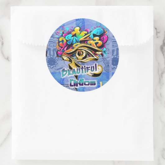 Schönes Chaos, rund Runder Aufkleber (Tasche)