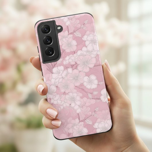 Schönes Cherry Blossom Design - Rosa Blume Samsung Galaxy Hülle