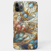 Schönes Chic gesteinigtes Glas florales Mosaikmust Case-Mate iPhone Hülle (Rückseite)