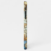 Schönes Chic gesteinigtes Glas florales Mosaikmust iPhone Hülle (Linke Seite)