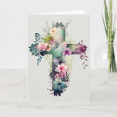 Schönes Christliches Wasserfarbkreuz Feiertagskarte (Vorderseite)