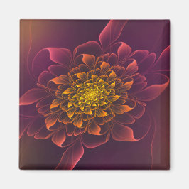 Schönes Chrysanthemum Fraktal Lila Magnet