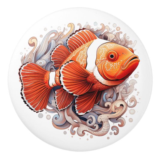 Schönes Clownfischdesign Keramikknauf (Vorderseite)