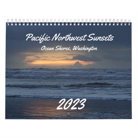 Schönes Coastal Washington Ocean Sunset Foto Kalender (Titelbild)