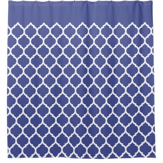 Schönes Cobalt Blue marokkanisches Quatrefolienmus Duschvorhang (Vorderseite)