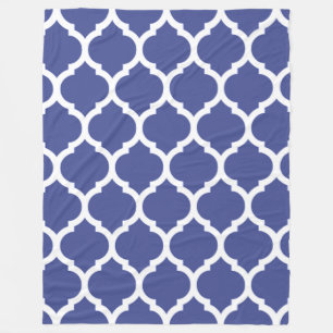 Schönes Cobalt Blue Marokkanisches Quatrefolienmus Fleecedecke
