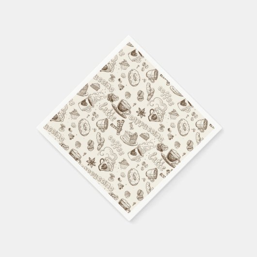 Schönes Coffee Espresso Design Serviette (Ecke)