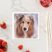 SCHÖNES COLLIE DOG PAPIER NAPKIN SERVIETTE (Beispiel)