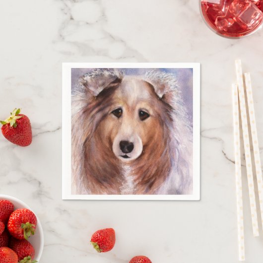 SCHÖNES COLLIE DOG PAPIER NAPKIN SERVIETTE (Beispiel)