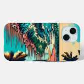 Schönes Comic Pop Art Style Beach Szene Case-Mate iPhone Hülle (Rückseite (Horizontal))