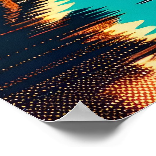 Schönes Comic Pop Art Style Beach Szene Poster (Ecke)