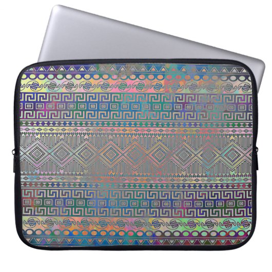 Schönes, cooles Aztec geometrisches Muster Laptopschutzhülle (Vorderseite)