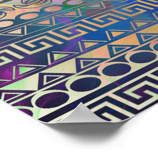 Schönes, cooles Aztec geometrisches Muster Poster (Ecke)