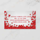 Schönes Cooles trendy Red Heart Visitenkarte (Rückseite)