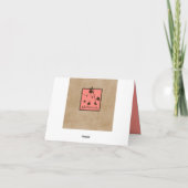 Schönes Coral Brown Herz Danke Karte (Rückseite)