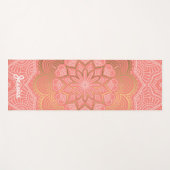 Schönes Coral Pink Mandala Muster Yogamatte (Vorderseite (Horizontal))