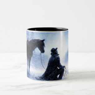 Schönes Country Western Cowboy Weihnachten Zweifarbige Tasse