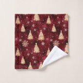 Schönes Cranberry Red Gold Tree Badetuch Badhandtuch Set (Waschlappen)