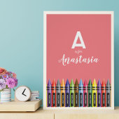 Schönes Crayon Art Pink Zimmer Deco Monogram Poster