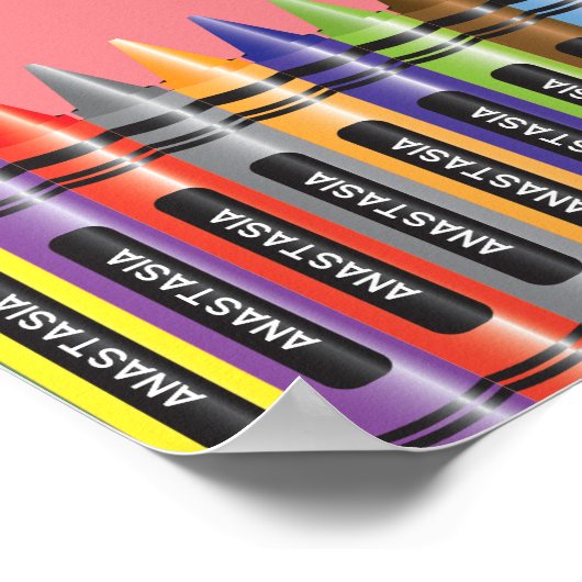 Schönes Crayon Art Pink Zimmer Deco Monogram Poster (Ecke)