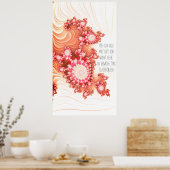 Schönes cremefarbenes Fraktal Kunst, Dichtung und  Poster (Küche)