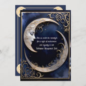 Schönes Crescent Moon Halloween-Party Einladung (Vorne/Hinten)