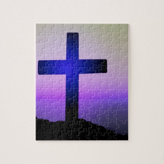 Schönes Cross Lila Sky Puzzle (Vertikal)