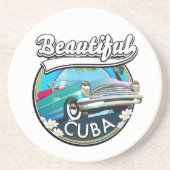 Schönes Cuba Retro Logo. Getränkeuntersetzer (Vorne)