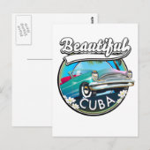 Schönes Cuba Retro Logo. Postkarte (Vorne/Hinten)