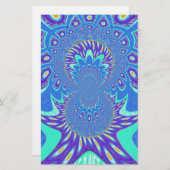 Schönes cyan-blaues Kaleidoskop-Vektordesign Briefpapier (Vorne/Hinten)