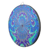Schönes cyan-blaues Kaleidoskop-Vektordesign Dartscheibe (Vorderseite rechts)