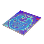 Schönes cyan-blaues Kaleidoskop-Vektordesign Fliese (Seite)