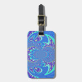Schönes cyan-blaues Kaleidoskop-Vektordesign Gepäckanhänger (Vorderseite vertikal)