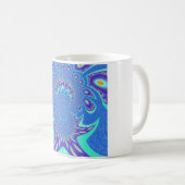 Schönes cyan-blaues Kaleidoskop-Vektordesign Kaffeetasse (VorderseiteRechts)
