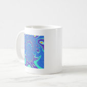 Schönes cyan-blaues Kaleidoskop-Vektordesign Kaffeetasse (Vorderseite Links)