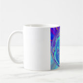 Schönes cyan-blaues Kaleidoskop-Vektordesign Kaffeetasse (Links)