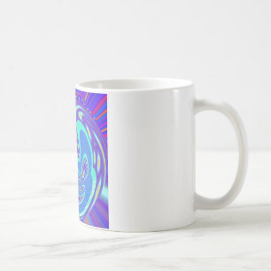 Schönes cyan-blaues Kaleidoskop-Vektordesign Kaffeetasse