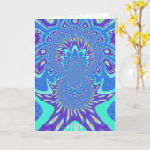 Schönes cyan-blaues Kaleidoskop-Vektordesign Karte (Gelbe Blume)