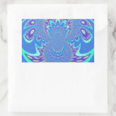 Schönes cyan-blaues Kaleidoskop-Vektordesign Rechteckiger Aufkleber (Tasche)