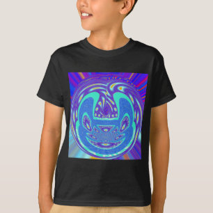 Schönes cyan-blaues Kaleidoskop-Vektordesign T-Shirt