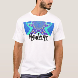 Schönes cyan-blaues Kaleidoskop-Vektordesign T-Shirt