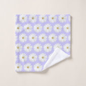 Schönes Daisy-Blume-Muster auf Light Periwinkle Badhandtuch Set (Waschlappen)