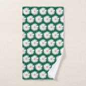 Schönes Daisy-Blume-Muster bei Hunter Green Badhandtuch Set (Handtuch)