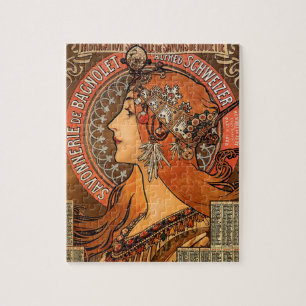 Schönes Damenprofil - Mucha Puzzle